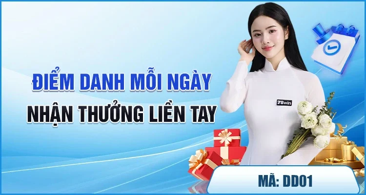 Thưởng điểm danh mỗi ngày tại 78WIN
