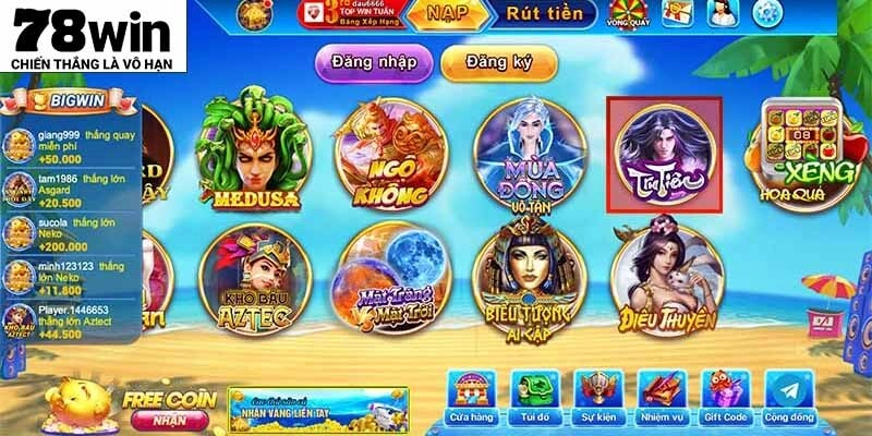 Giao diện game nổ hũ Tru Tiên với các biểu tượng đặc biệt